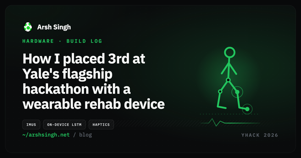 How I placed third at Yale's flagship hackathon with a wearable rehab device