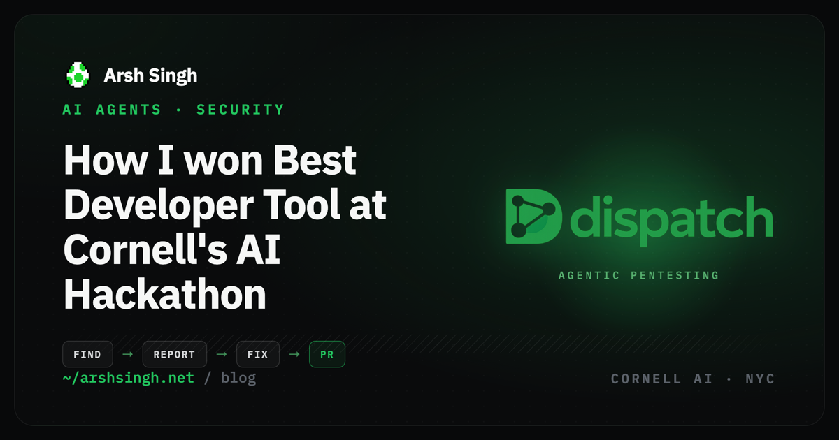 How I won Best Developer Tool at Cornell's AI Hackathon